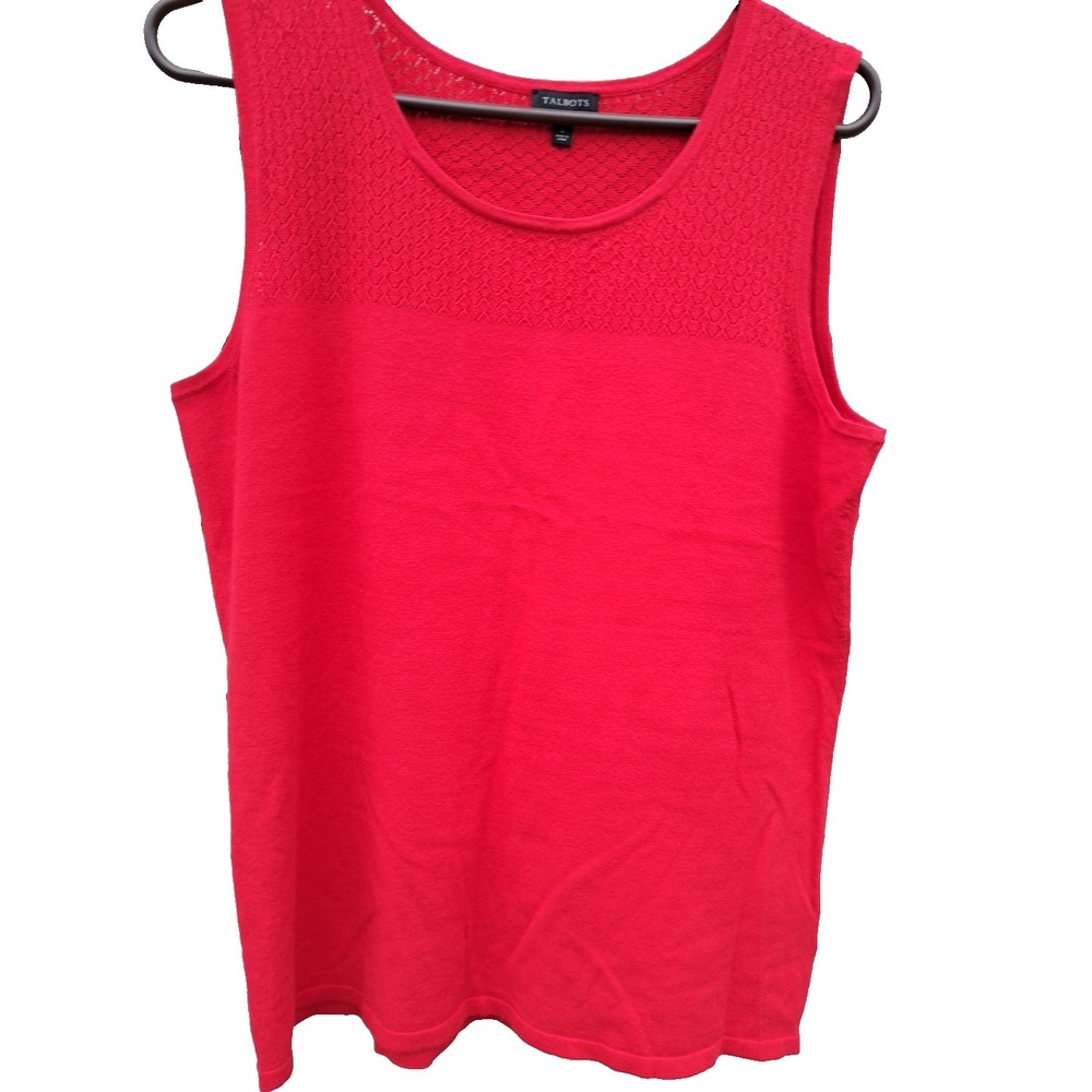 Talbots Women's Red Viscose Blend Sleeveless Top Shirt Tank Size Large - Picture 1 of 12